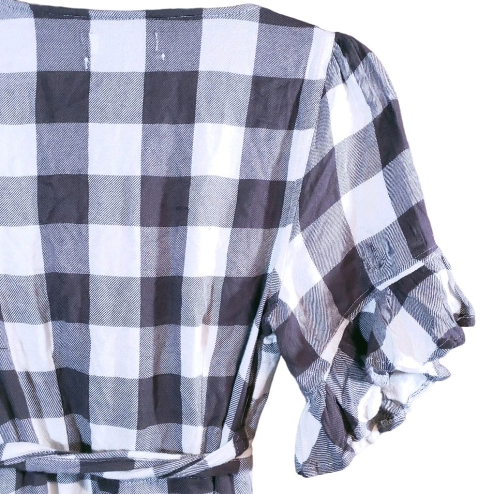 Urban Outfitters Frankie Buffalo Plaid Ruffled Wrap Dress Cottagecore Women's S - Picture 8 of 10